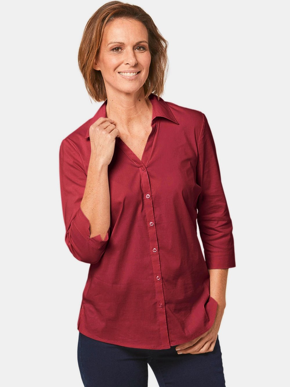Goldner Bluse Damen Baumwolle rot, 42