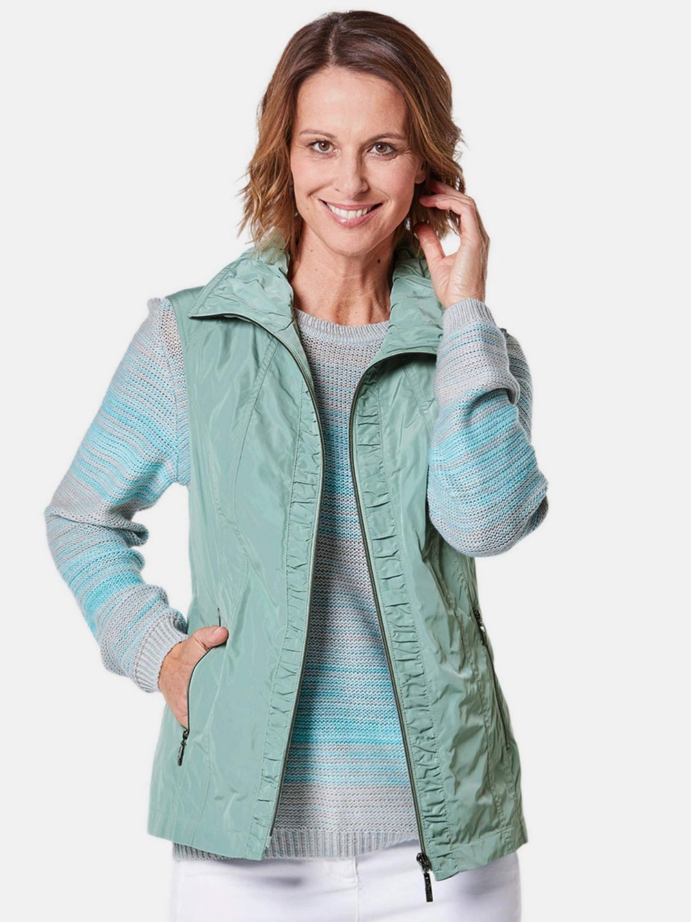 Goldner Weste Damen grün, 54