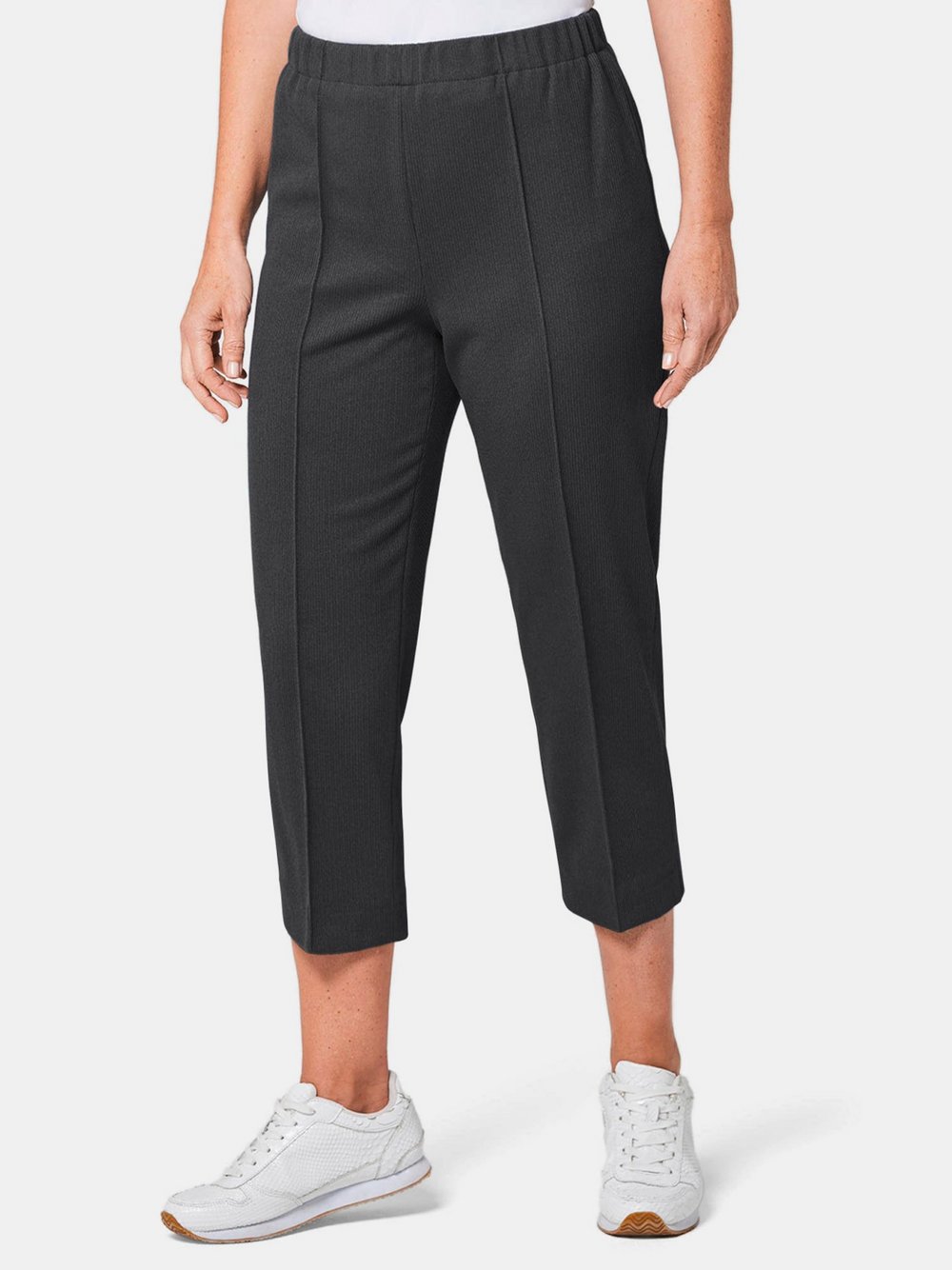 Thumbnail - Goldner 7/8-Rippenhose Damen grau, 46