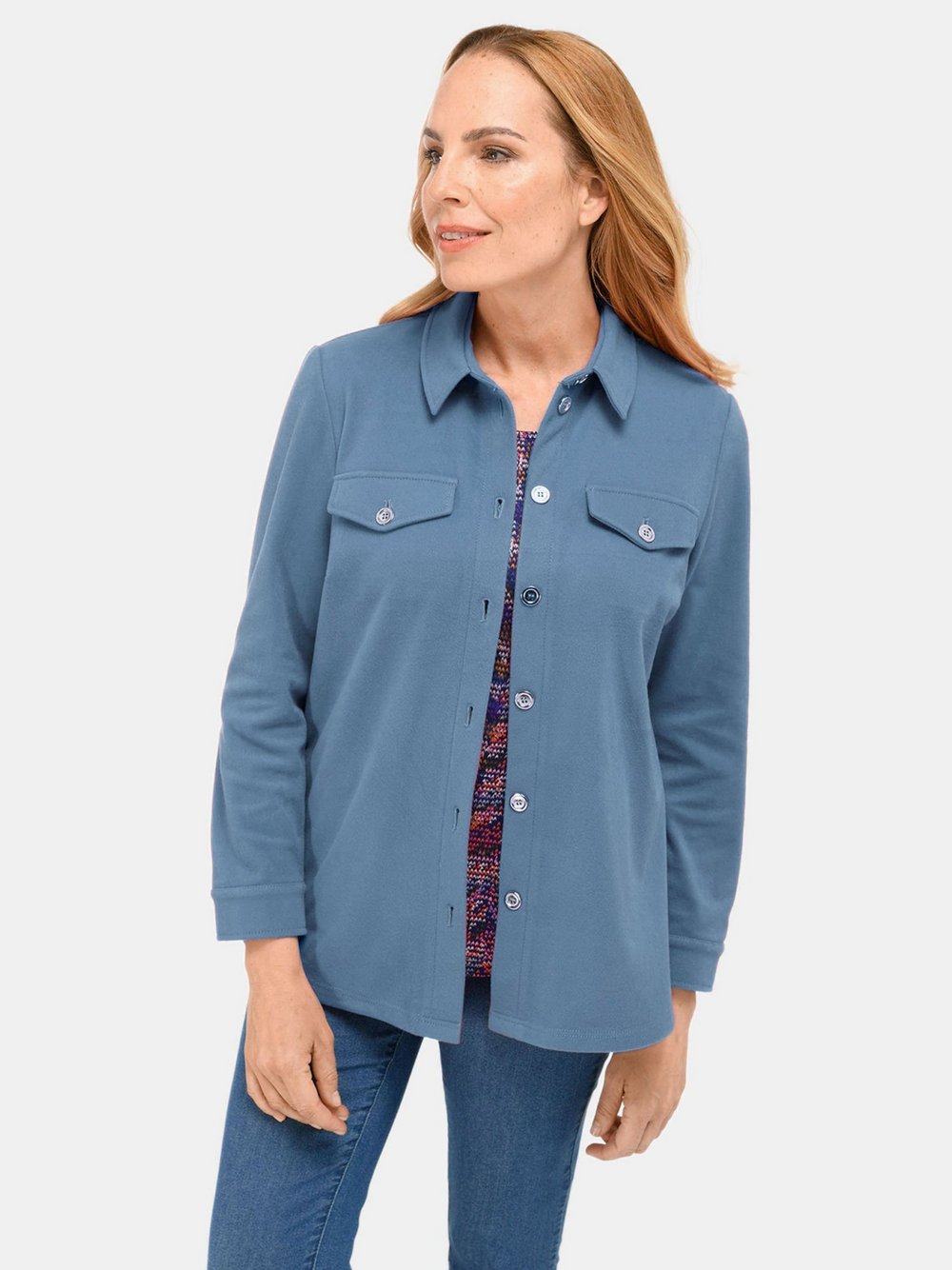 Goldner Hemdjacke Damen blau, 46