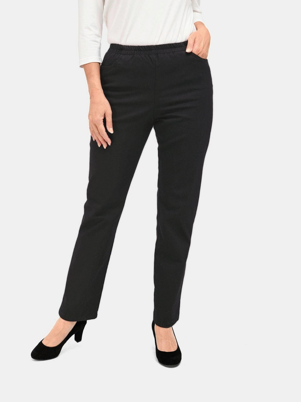 Goldner Jeans Damen Baumwolle schwarz, 40