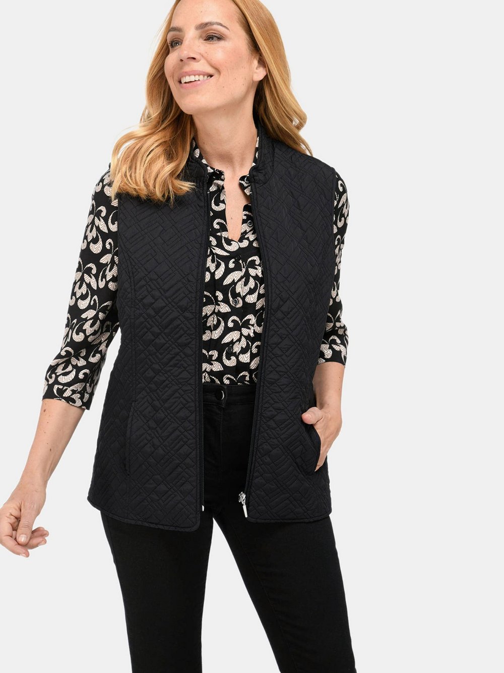 Goldner Steppweste Damen schwarz, 40