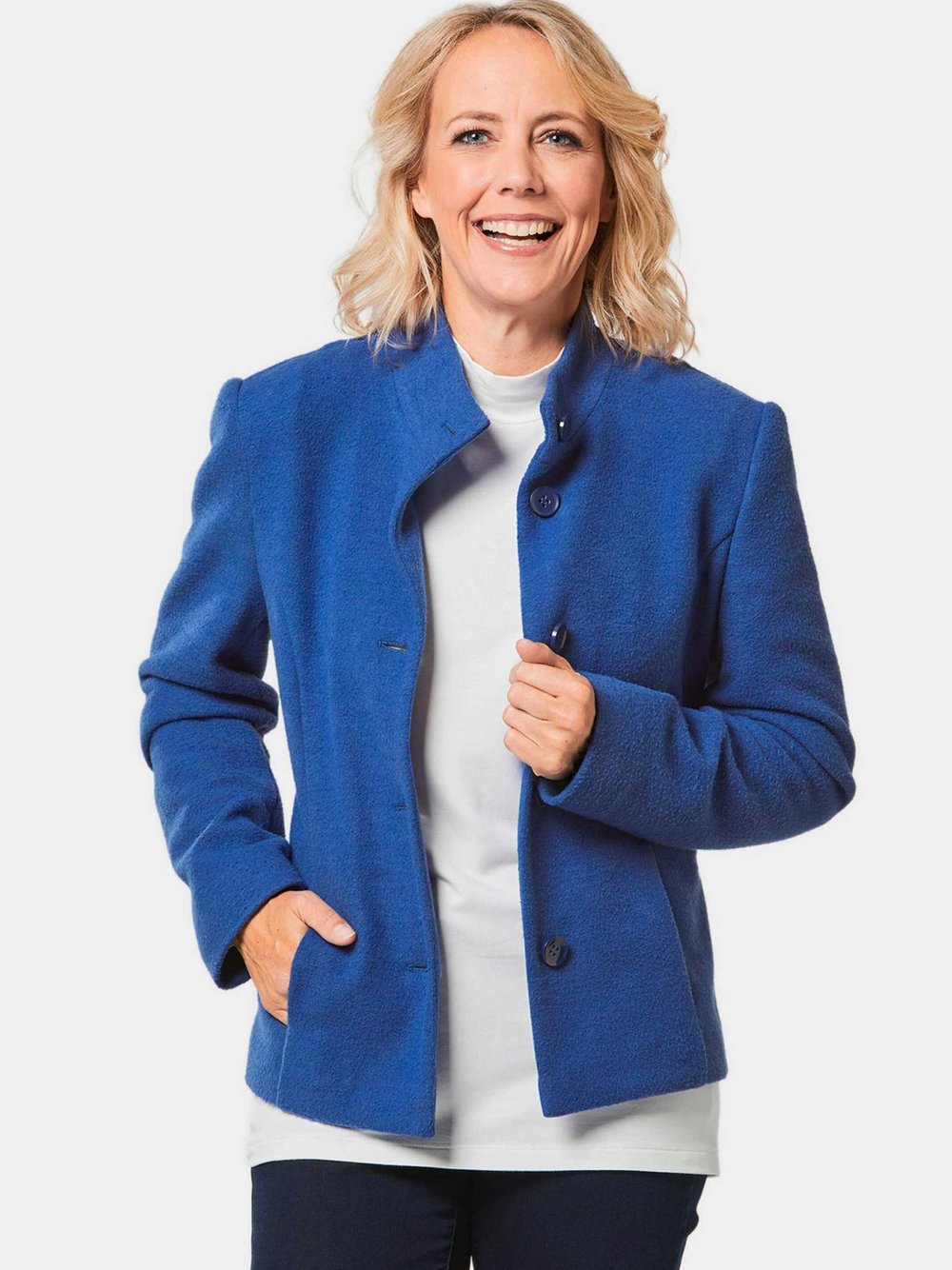 Goldner Blazer Damen blau, 54