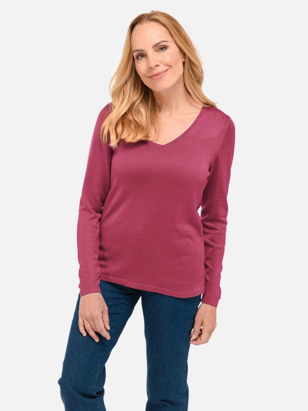 Goldner V-Pullover Damen rot, 38