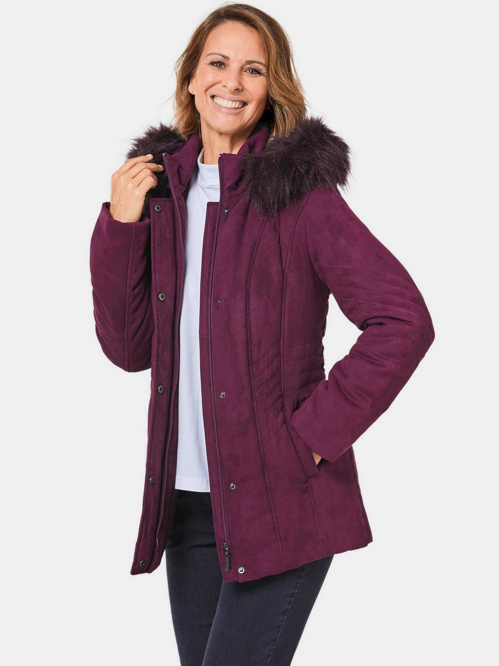Goldner Steppjacke Damen lila, 54
