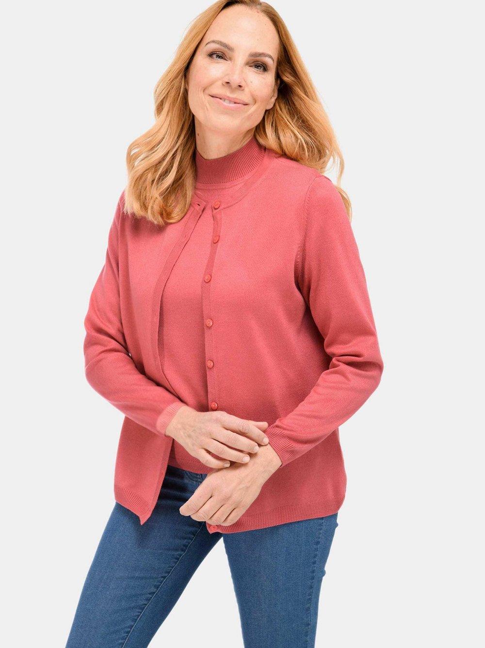 Goldner Kurzgröße: Pflegeleichtes Basic-Strickset Damen rot, 22