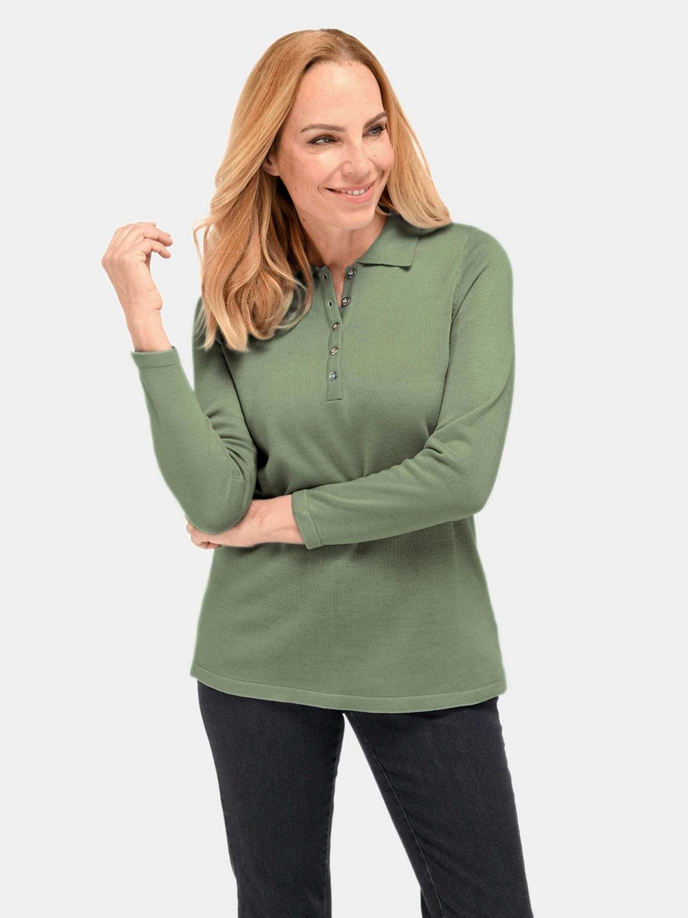 Goldner Pullover Damen grün, 40