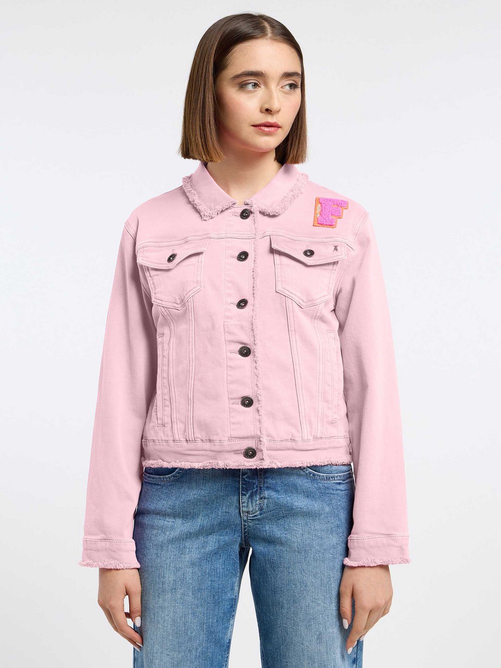 Thumbnail - Frieda & Freddies Jeansjacke Damen Baumwolle rosa, S