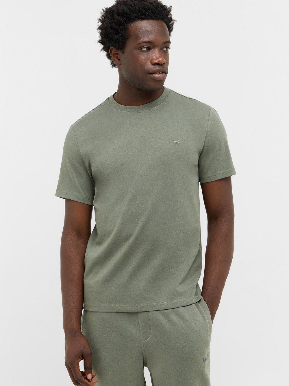 Mustang T-Shirt Herren Baumwolle grün, XL