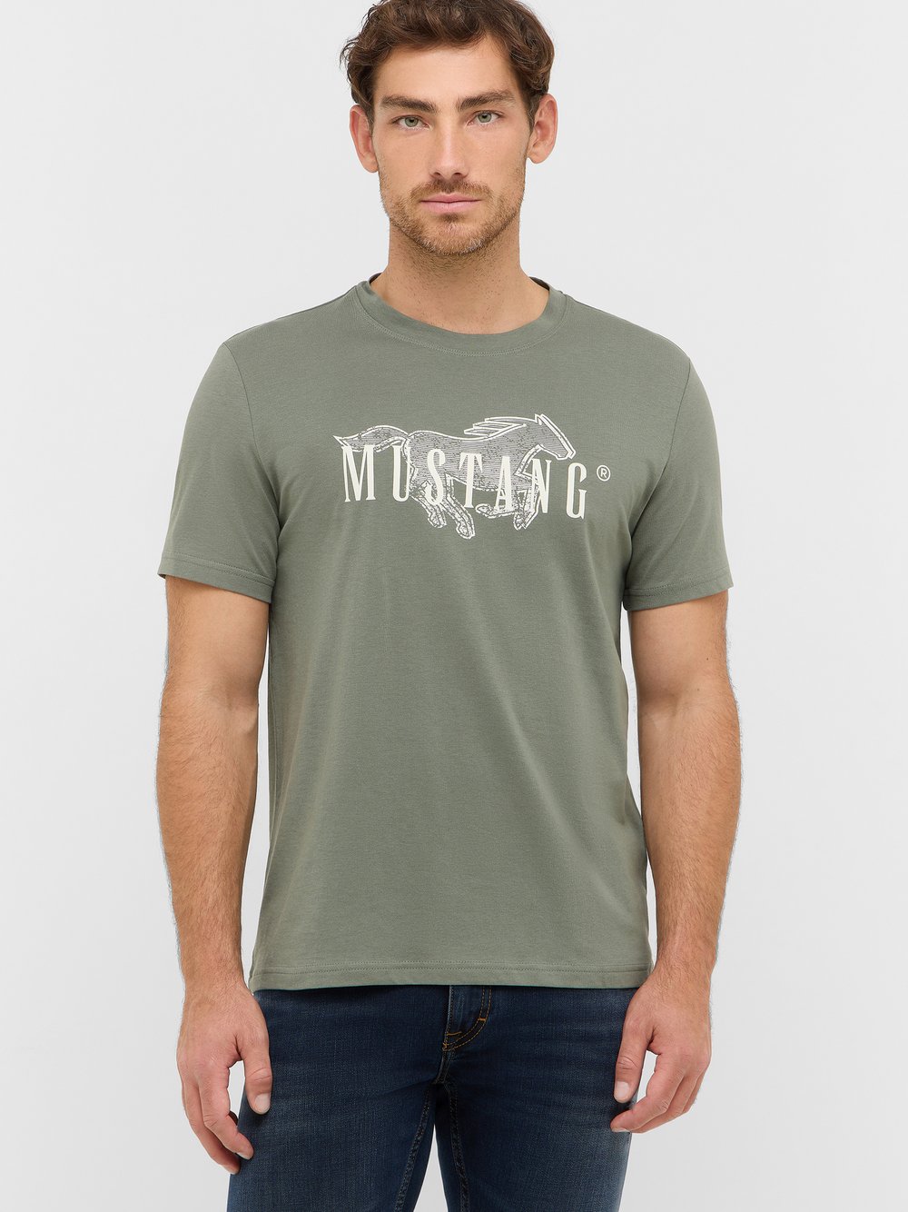 Mustang T-Shirt Herren Baumwolle grün, 5XL