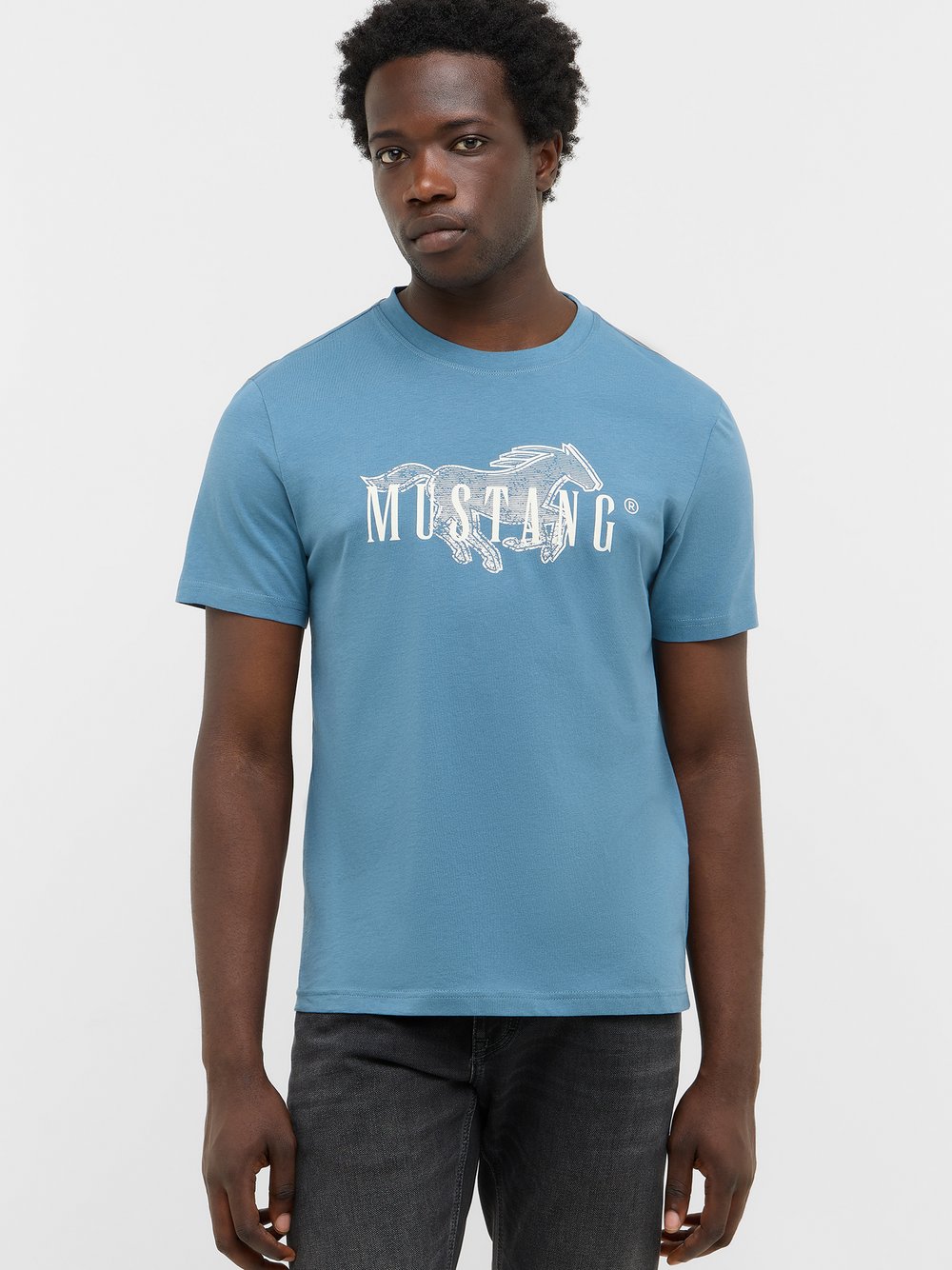 Mustang T-Shirt Herren Baumwolle blau, 6XL