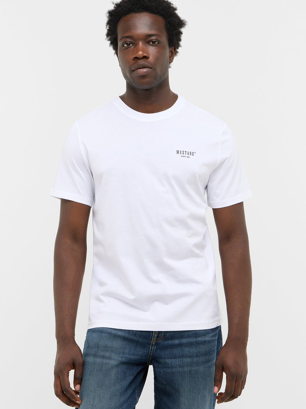 Thumbnail - Mustang T-Shirt Herren Baumwolle weiß, L