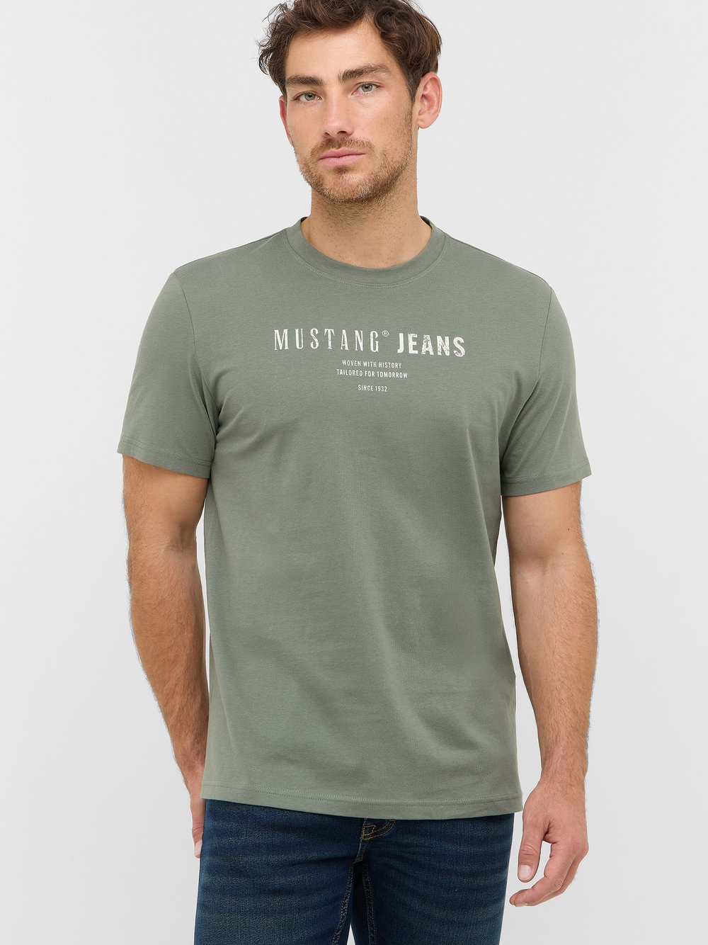 Mustang T-Shirt Herren Baumwolle grün, XXL