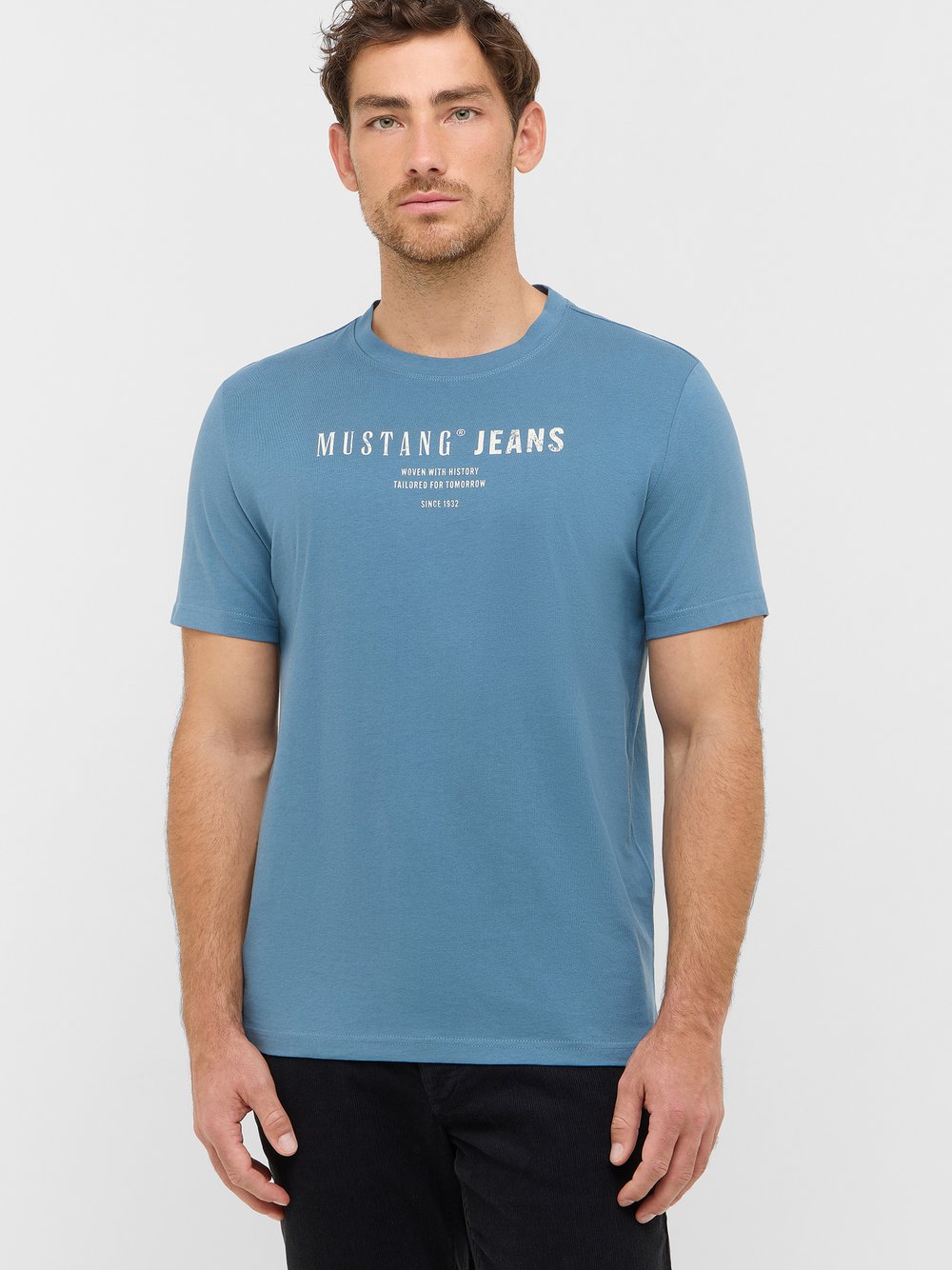 Mustang T-Shirt Herren Baumwolle blau, S