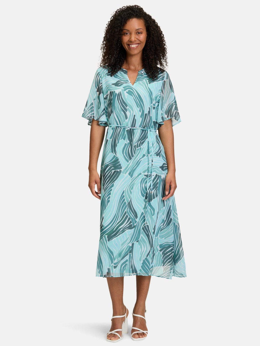 Betty & Co Chiffonkleid Damen blau gemustert, 46