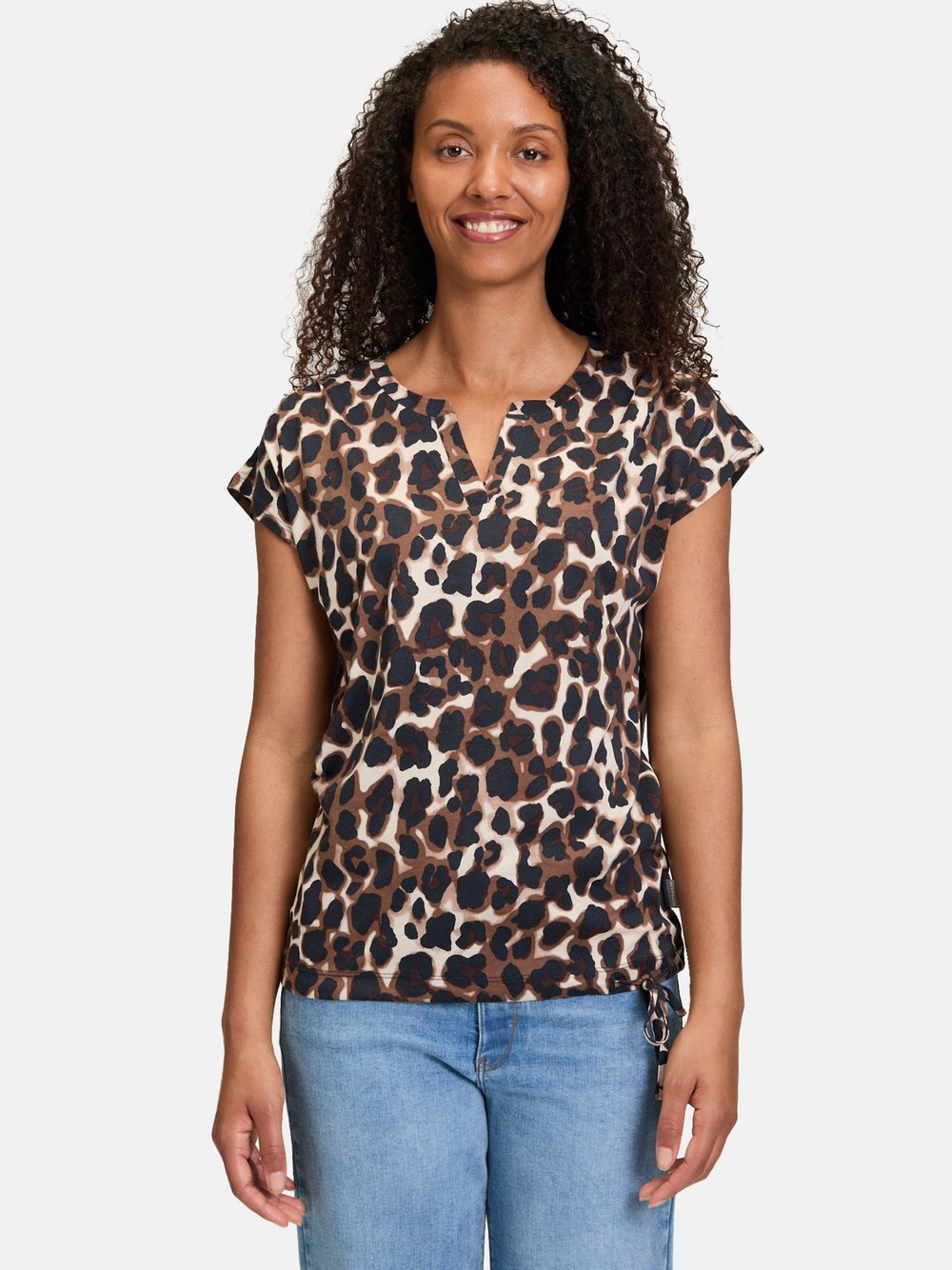 Betty & Co Casual-Shirt Damen Baumwolle braun gemustert, L