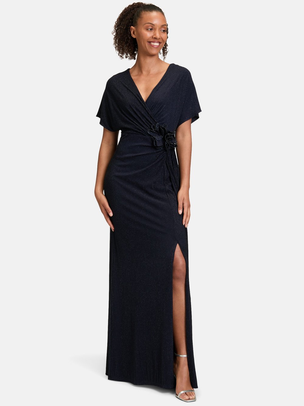 Vera Mont Abendkleid Damen Polyamid blau gestreift, 40