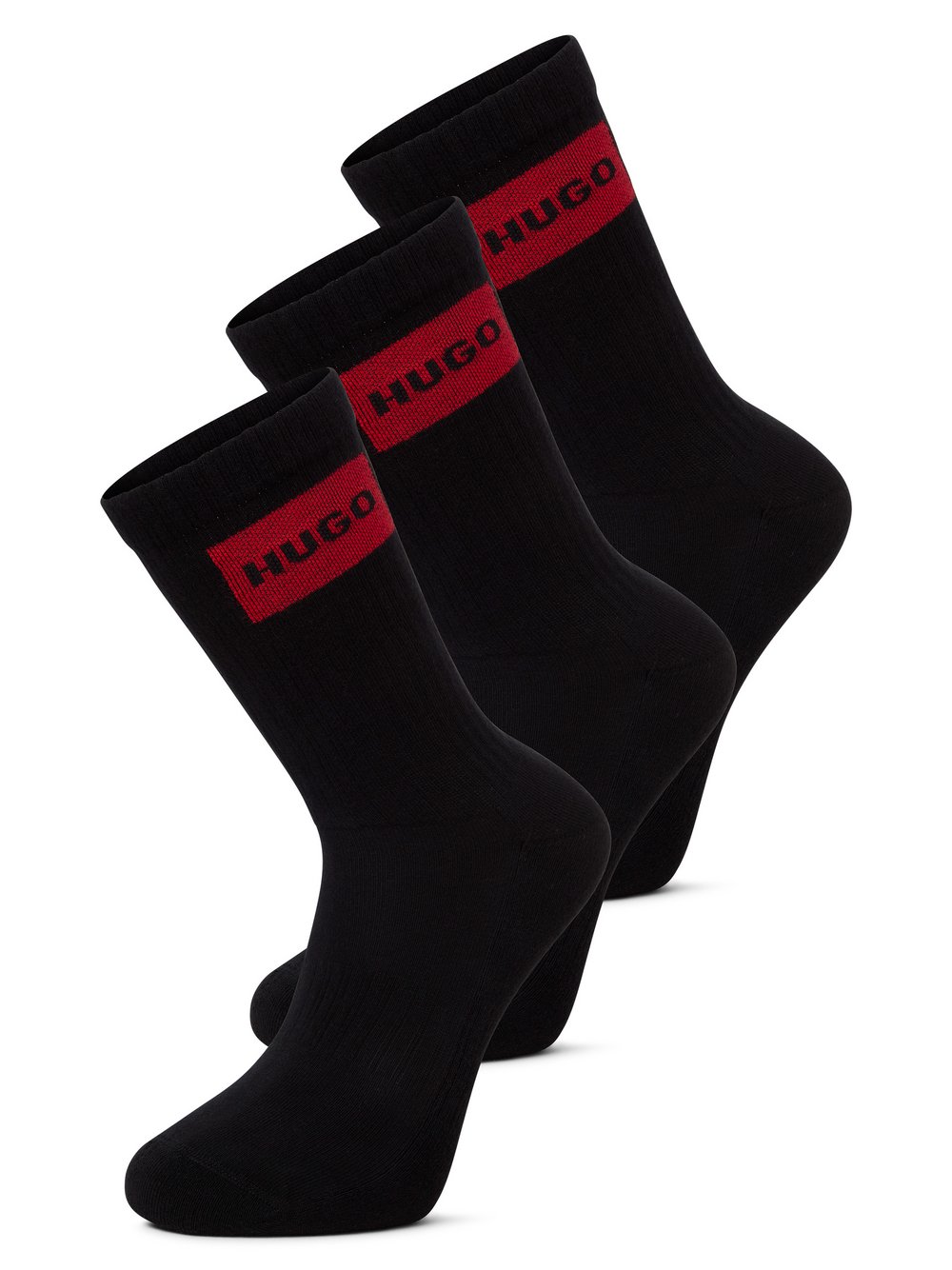 Thumbnail - HUGO Socken im 3er-Pack Herren Feinstrick schwarz, 43-46