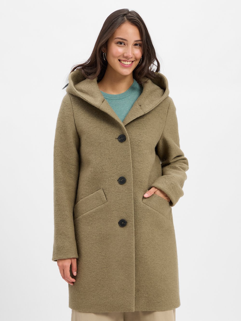 Fuchs Schmitt Wollmantel Damen Wolle grün meliert, 48