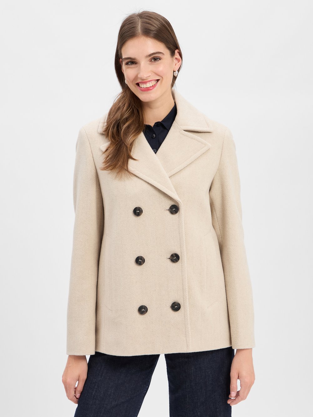 Fuchs Schmitt Wolljacke Damen Wolle beige gemustert, 46