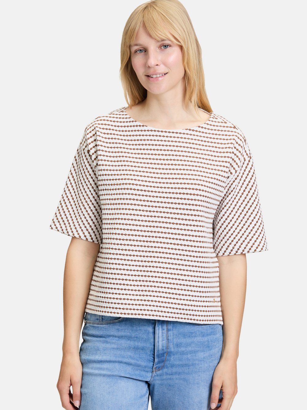 Betty & Co Sweatpullover Damen Baumwolle weiß gemustert, 36