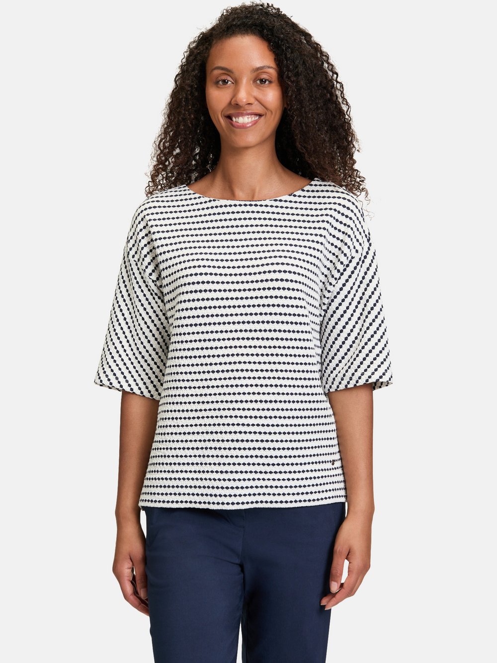 Betty & Co Sweatpullover Damen Baumwolle weiß gemustert, 36