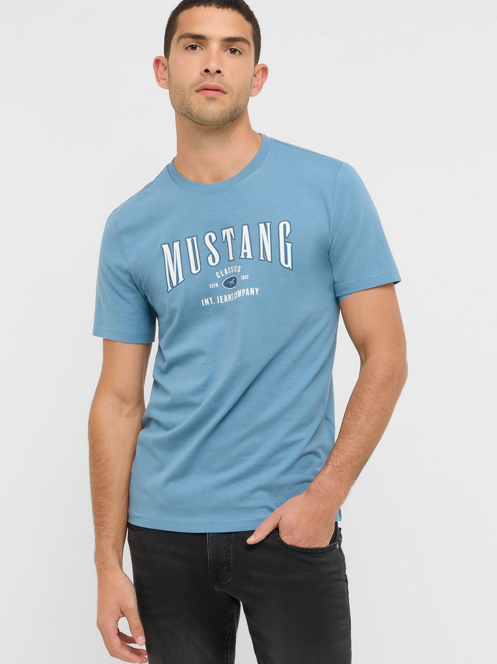 Thumbnail - Mustang T-Shirt Herren Baumwolle blau, S