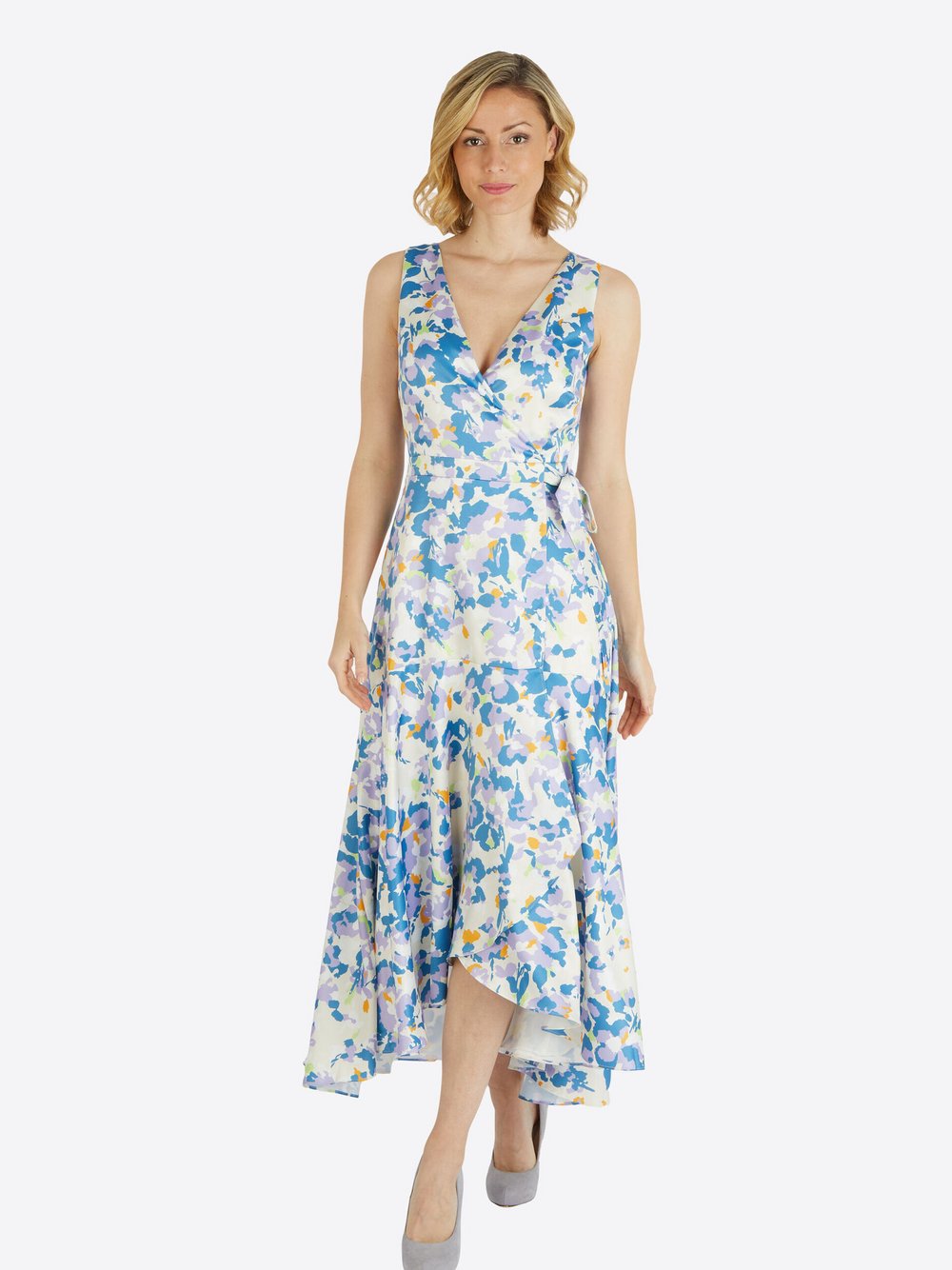 Thumbnail - Kleo Abendkleid Damen blau gemustert, 40