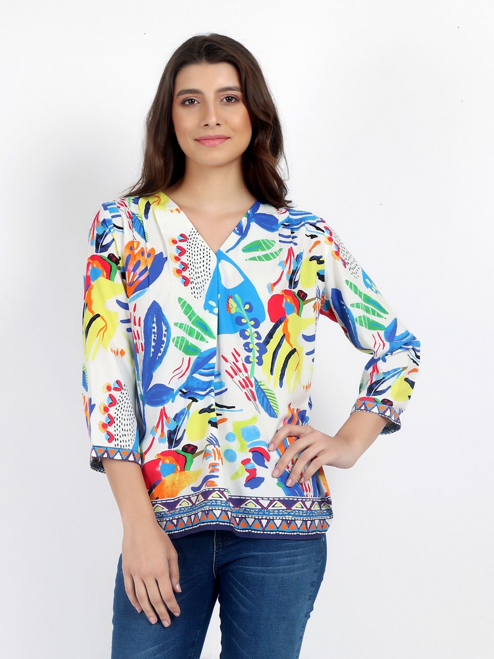 Vicci Germany Bluse Damen Viskose mehrfarbig bedruckt, 36