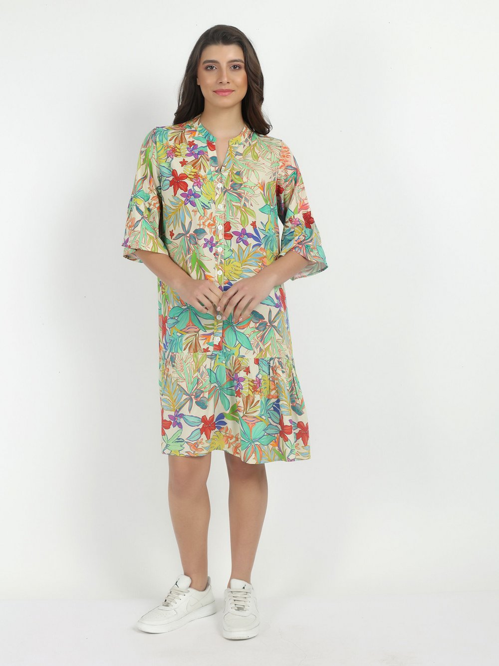 Vicci Germany Midikleid Damen Viskose mehrfarbig gemustert, 38