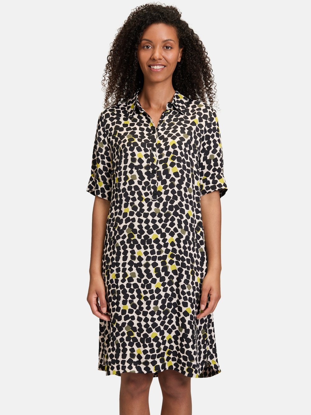 Betty Barclay Hemdblusenkleid Damen Viskose beige gemustert, 42