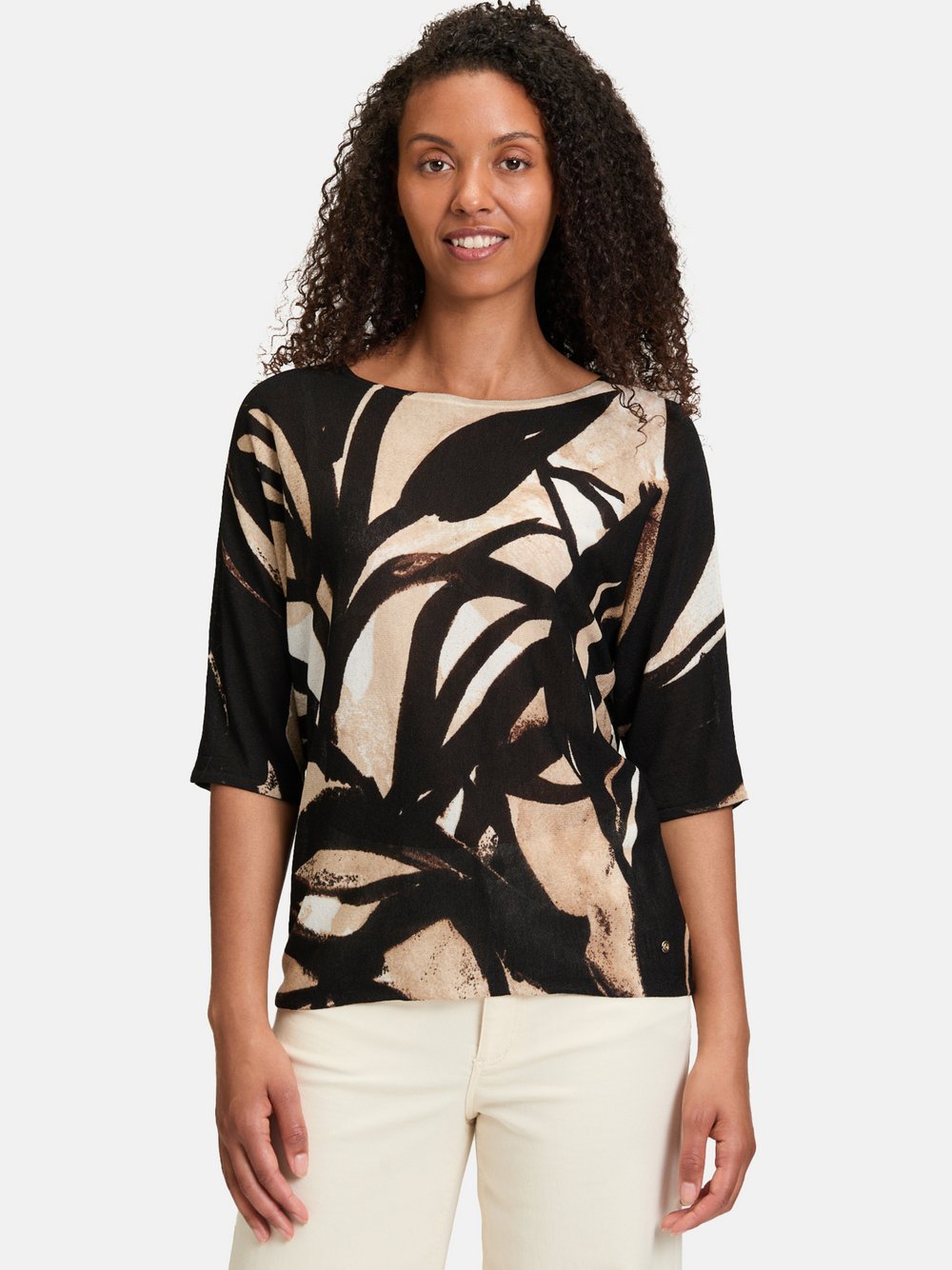 Betty & Co Feinstrickpullover Damen Viskose schwarz bedruckt, 40