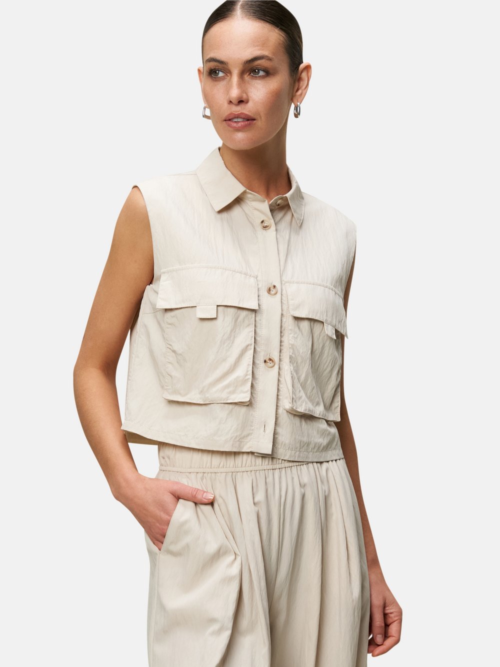 zero Weste Damen Viskose beige, 34