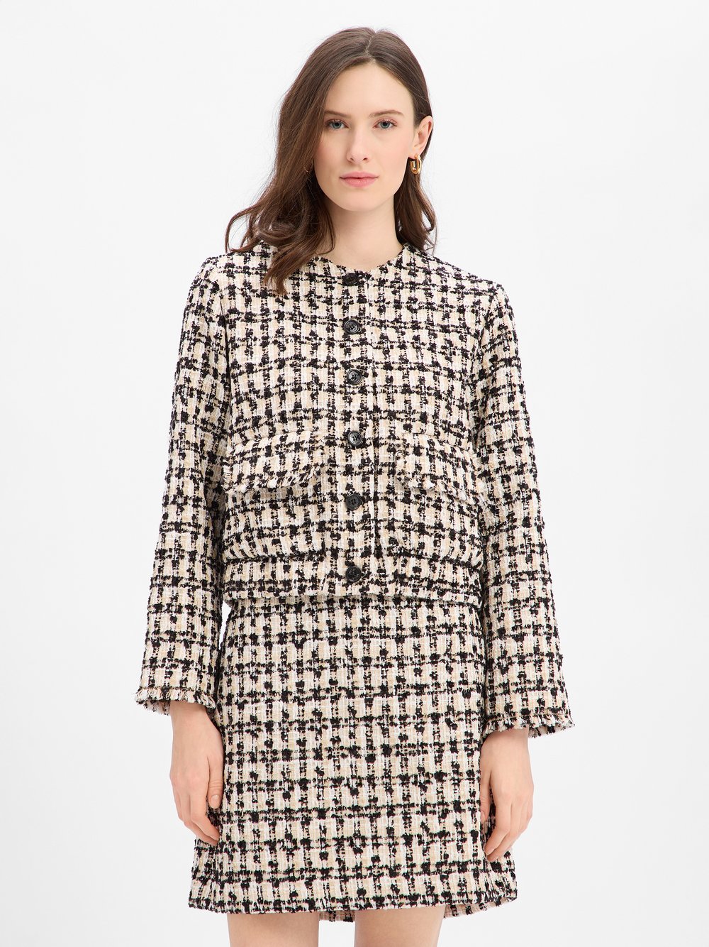 JOOP! Tweed-Blazer Damen mehrfarbig kariert, 38