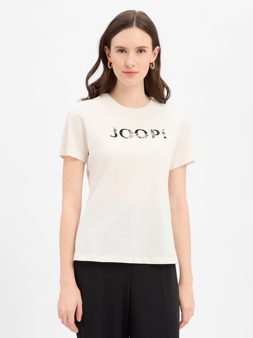 JOOP! T-Shirt Damen Baumwolle weiß bedruckt, 40