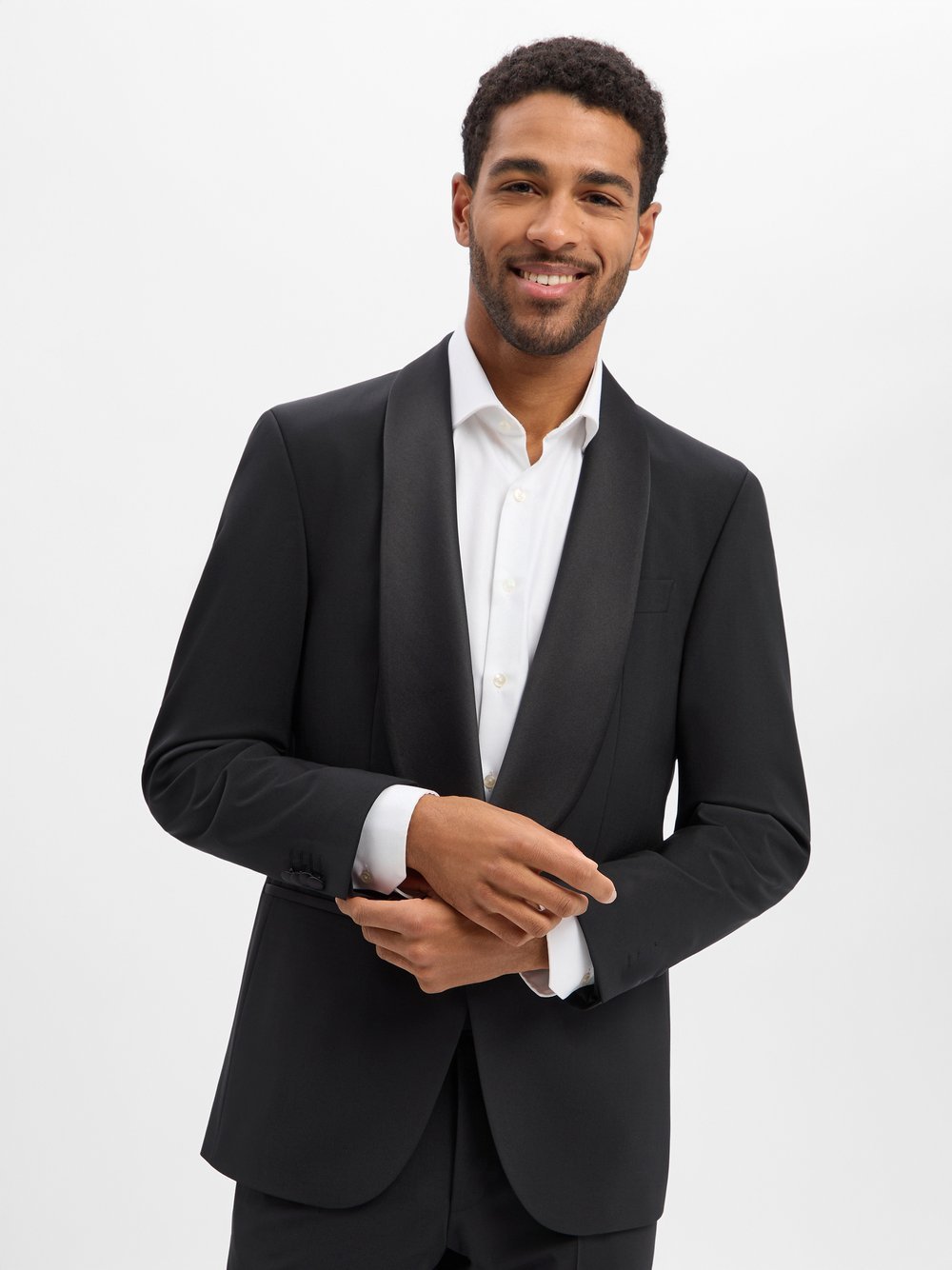 BOSS Baukasten-Sakko mit Schurwoll-Anteil Herren Regular Fit Baumwolle schwarz, 58