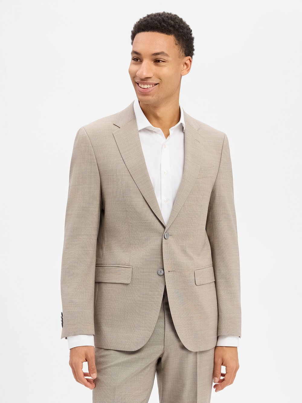 BOSS Baukasten-Sakko mit Schurwolle Herren Regular Fit braun meliert, 27