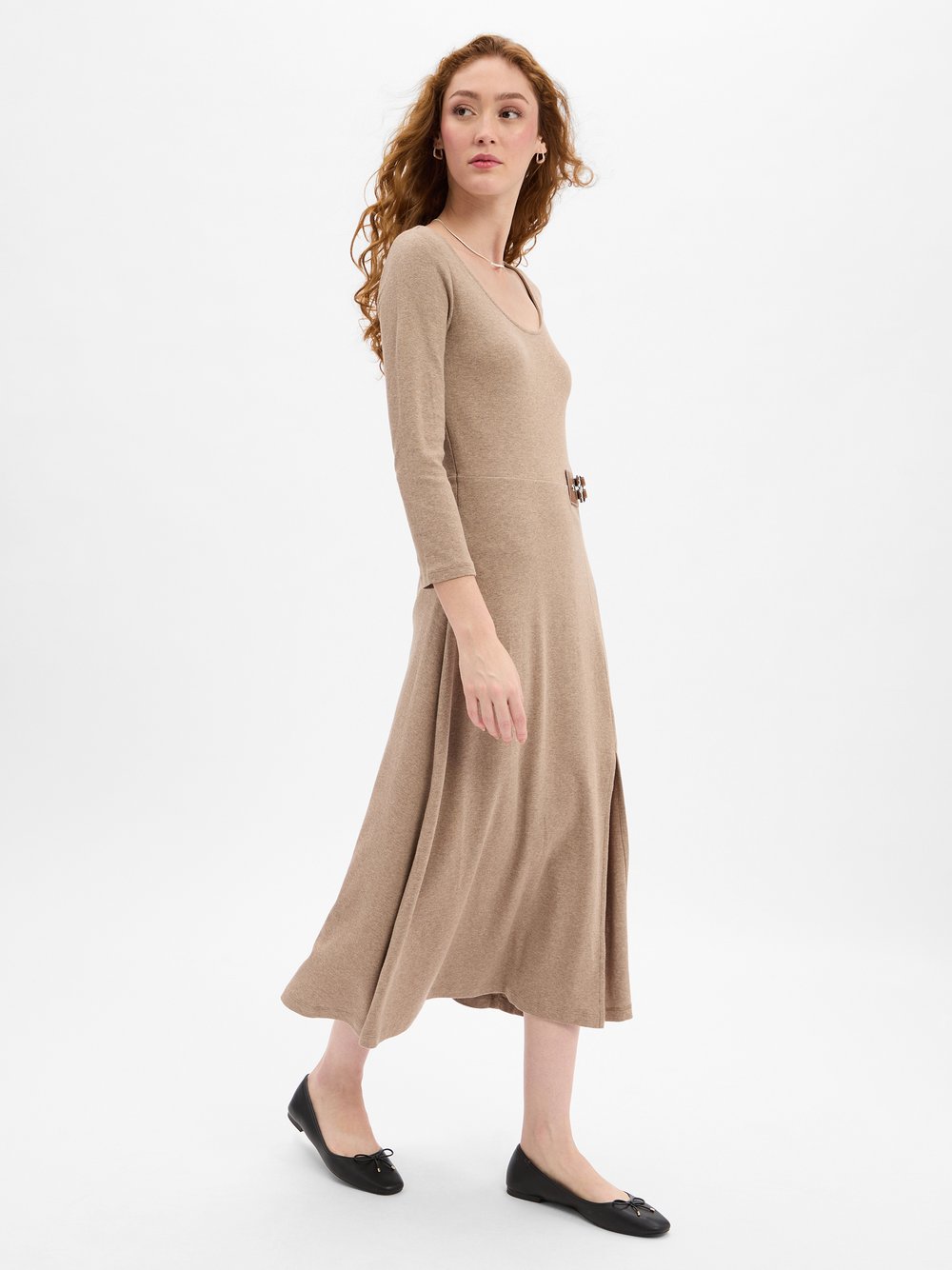 Lauren Ralph Lauren Kleid Damen Baumwolle beige, 42