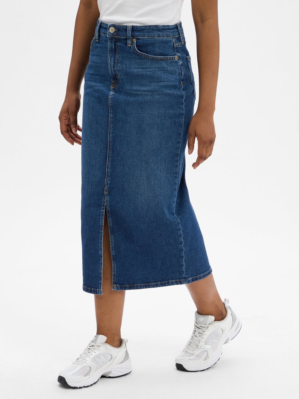 Lauren Ralph Lauren Jeans-Midirock Damen blau, 34