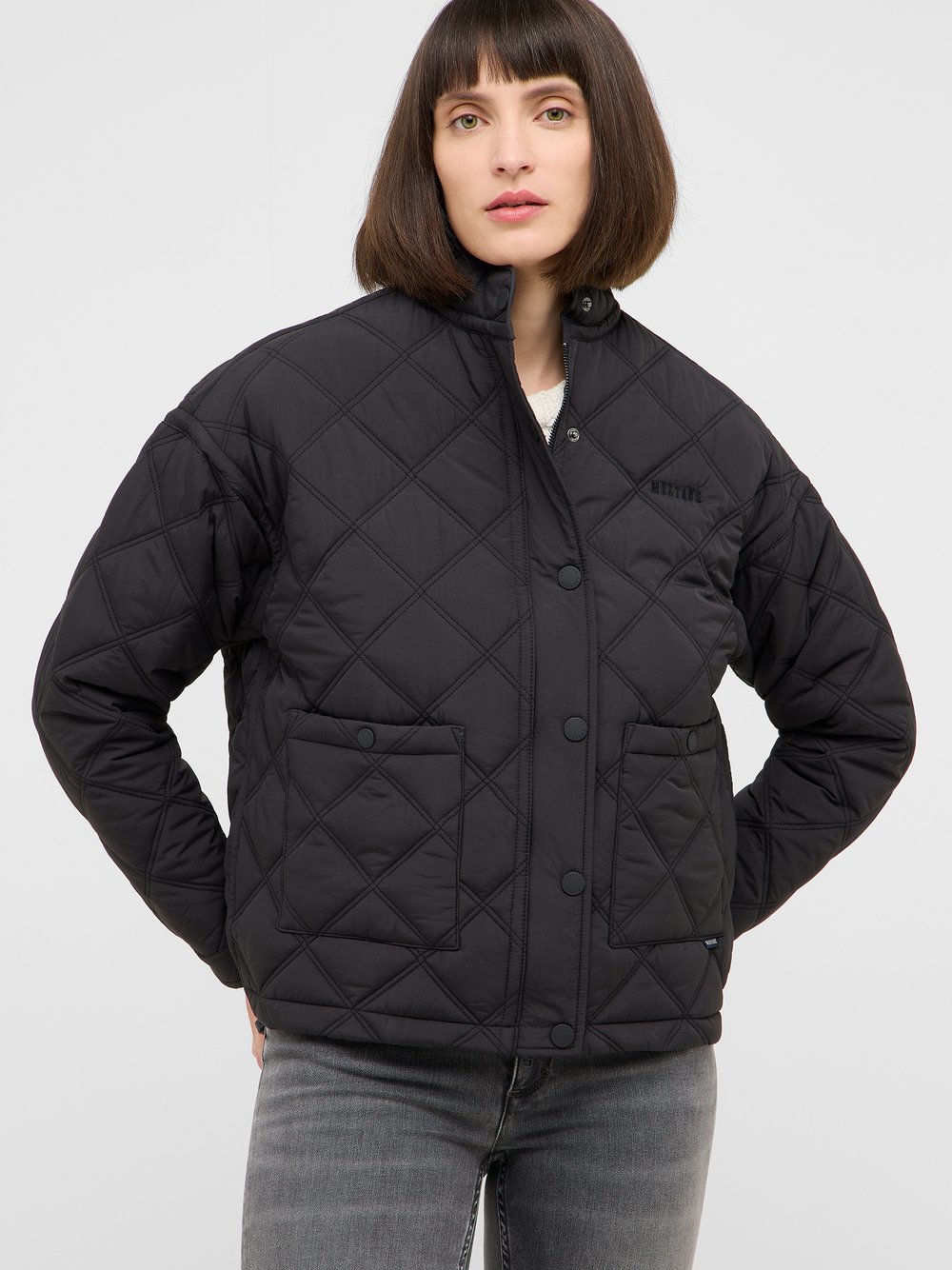 Mustang Jacke Damen Polyamid schwarz, S