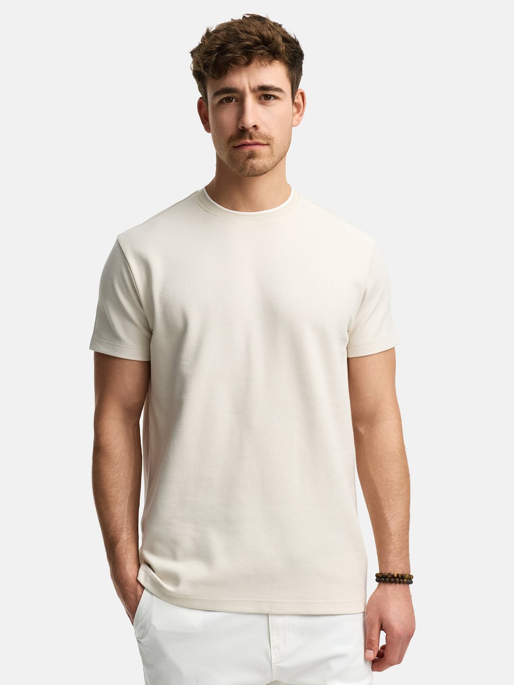 Indicode T-Shirt Herren Baumwolle beige, L