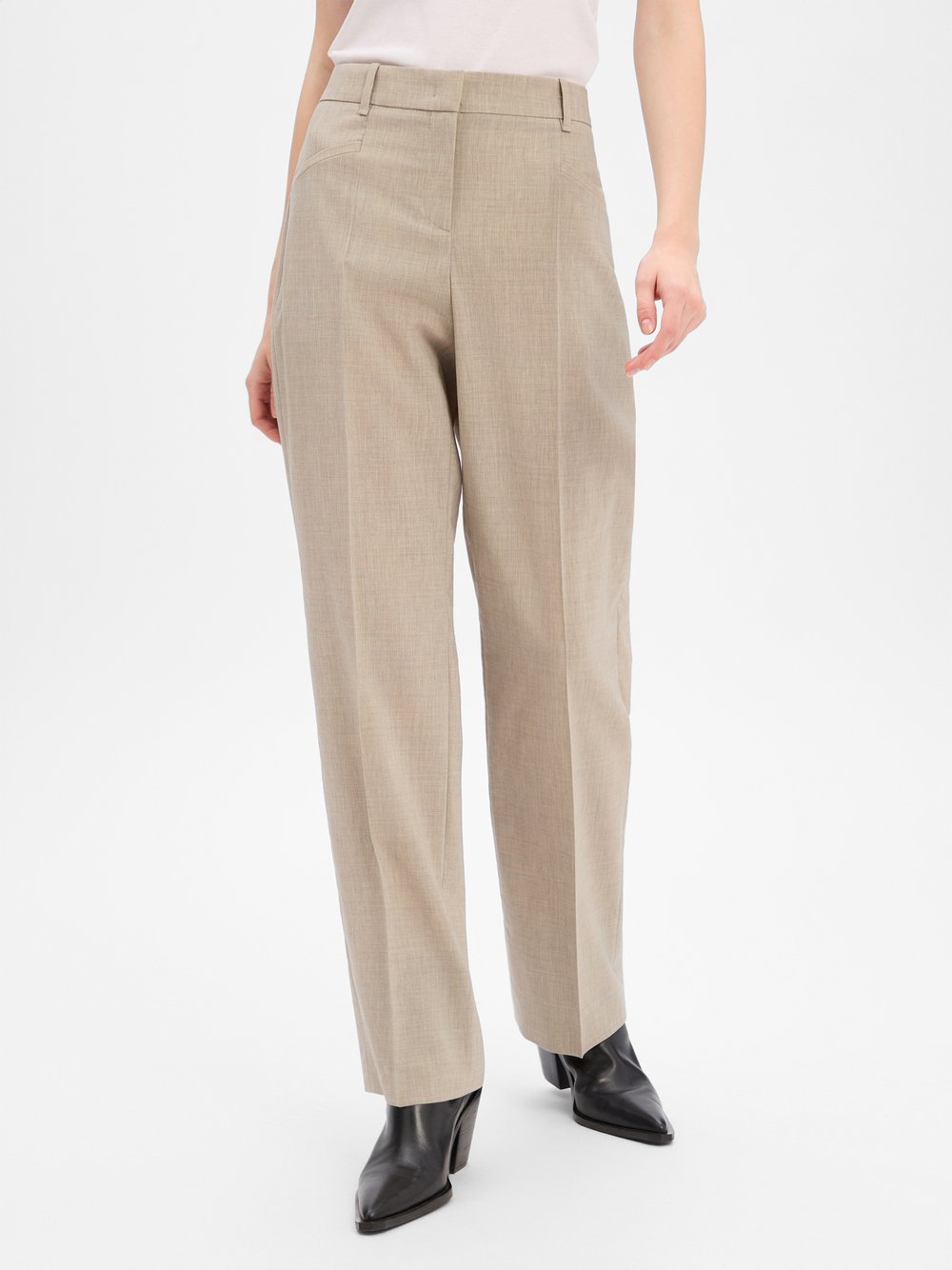 BOSS Hose aus Schurwolle Damen beige meliert, 40