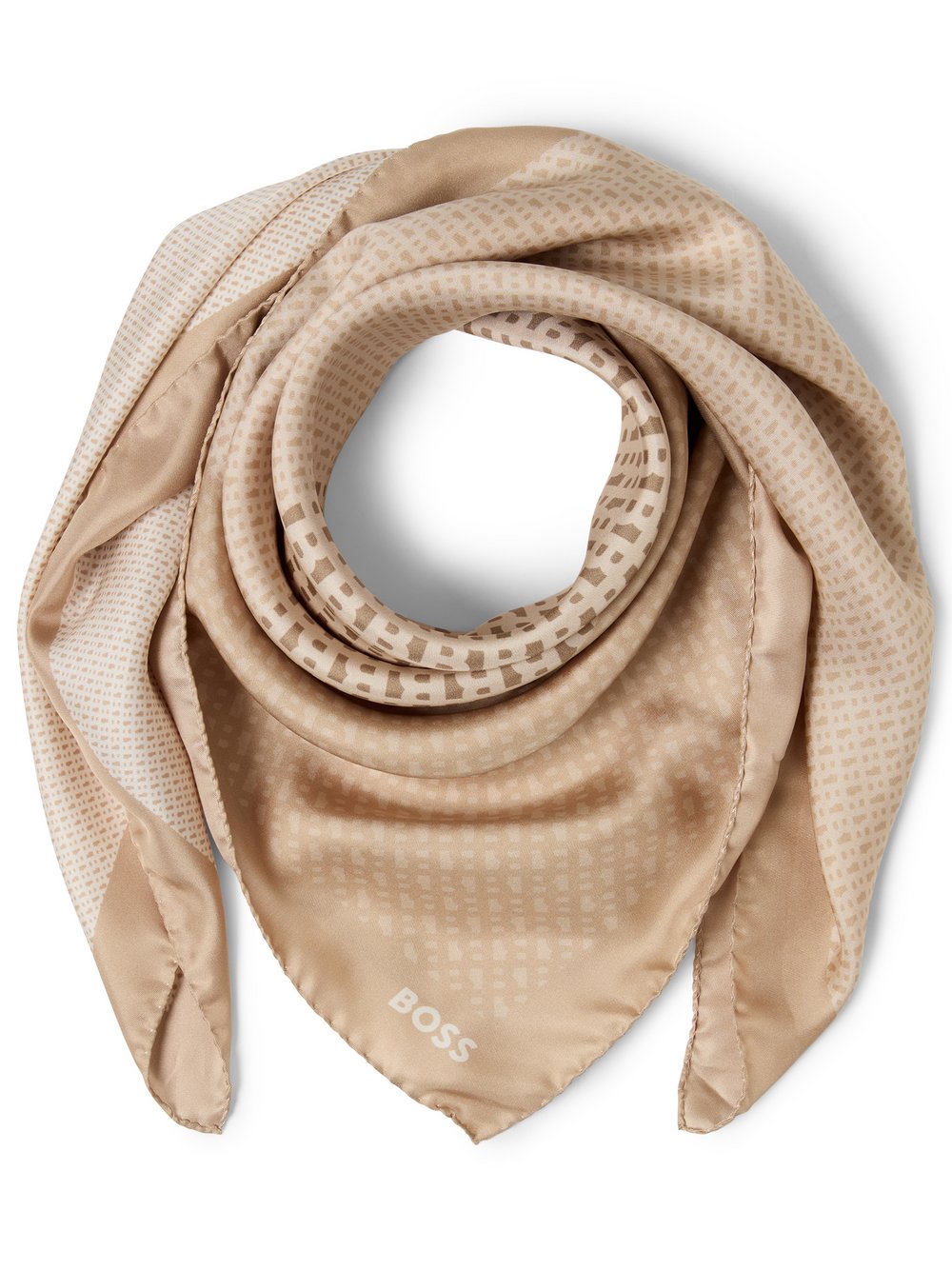 BOSS Seidentuch Damen beige gemustert, ONE SIZE
