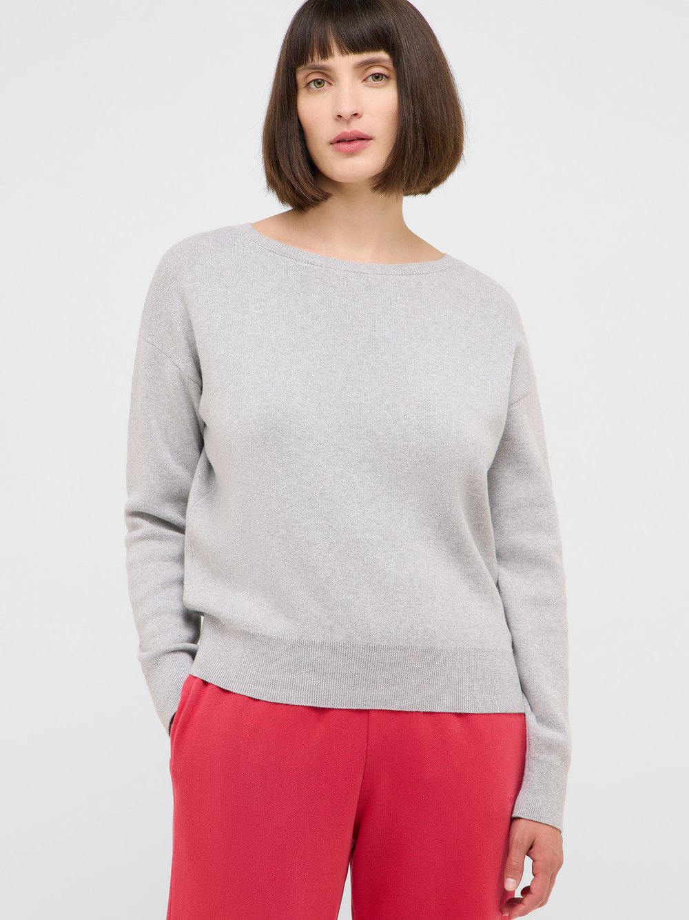 Mustang Strickpullover Damen Baumwolle grau, M