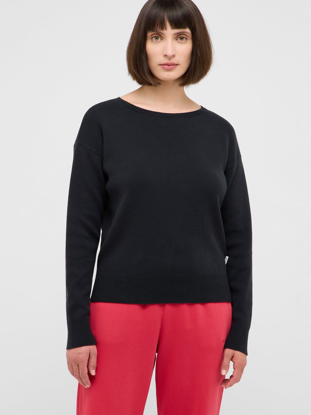 Mustang Strickpullover Damen Baumwolle schwarz, XS