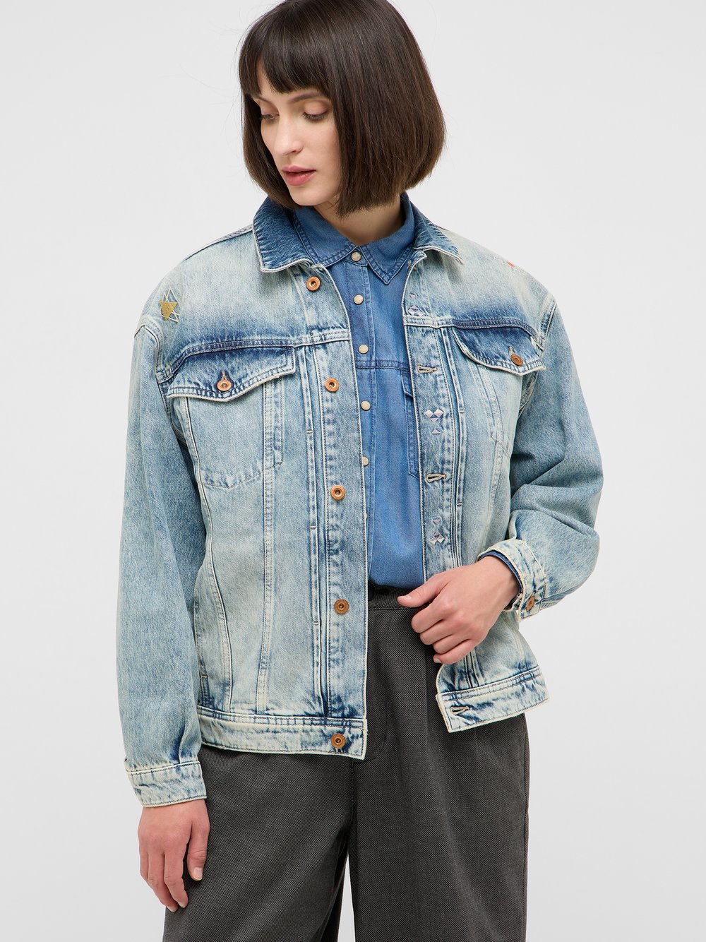 Mustang Jeansjacke Damen Baumwolle blau, XL
