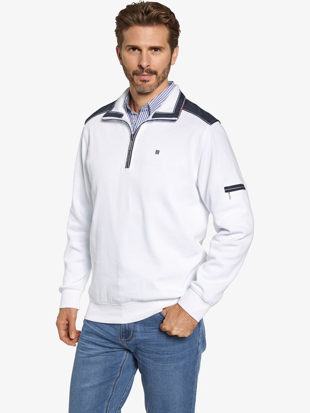 Thumbnail - BABISTA Sweatshirt Herren Baumwolle weiß, M