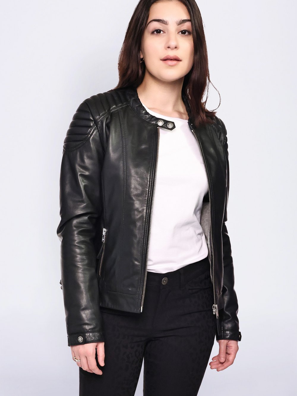 Thumbnail - Mustang Lederjacke Damen schwarz, XS