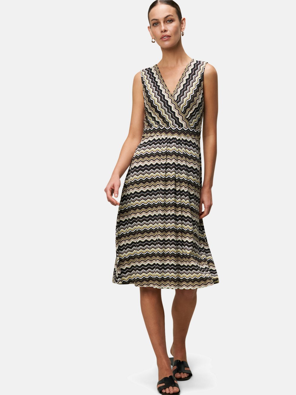 zero Midikleid Damen Viskose braun gemustert, 36