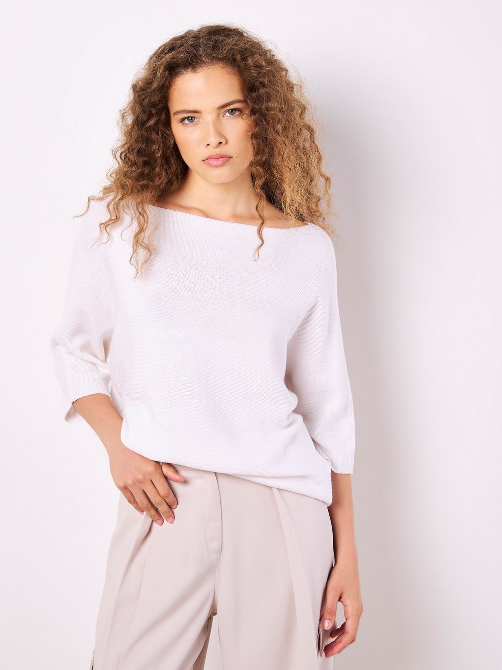 Apricot Pullover Damen Baumwolle weiß, 38